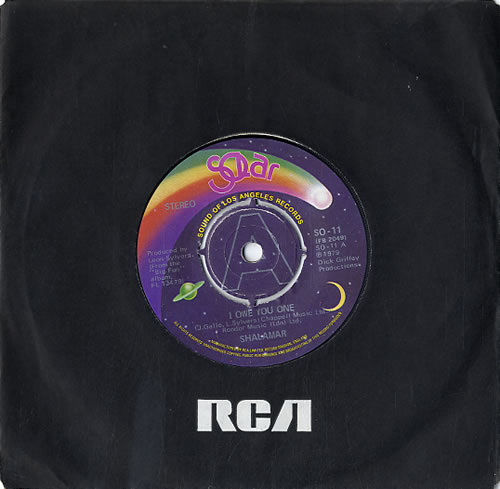 Shalamar I Owe You One - 4-prong 7" vinyl single (7 inch record / 45) UK SHL07IO633092