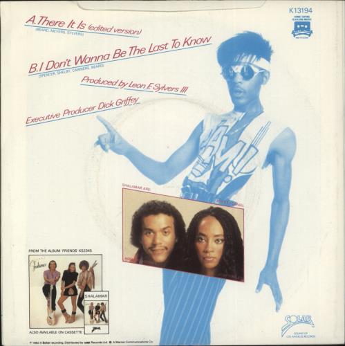 Shalamar There It Is 7" vinyl single (7 inch record / 45) UK SHL07TH550598