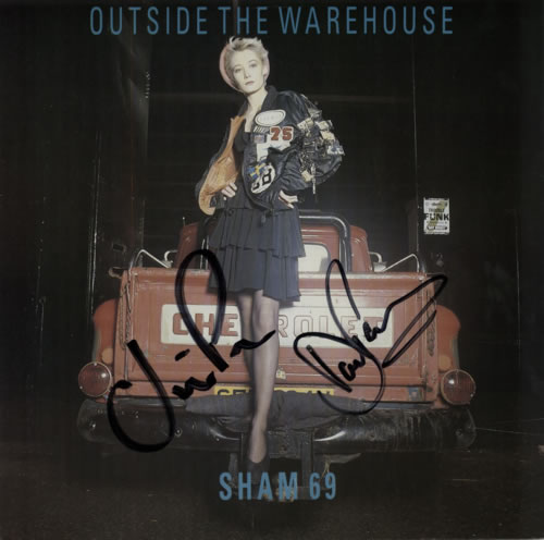 Sham 69 Outside The Warehouse - Autographed 12" vinyl single (12 inch record / Maxi-single) UK S6912OU592359