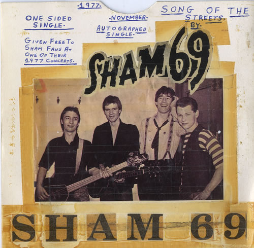 Sham 69 Song Of The Streets  - Autographed 7" vinyl single (7 inch record / 45) UK S6907SO592312
