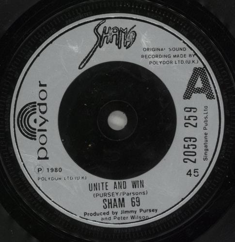 Sham 69 Unite And Win 7" vinyl single (7 inch record / 45) UK S6907UN16990