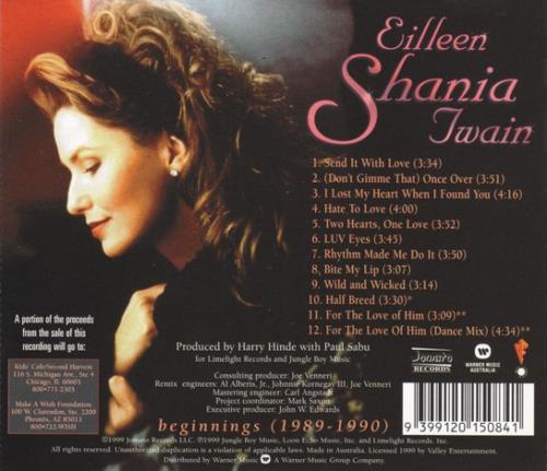 Shania Twain Beginnings CD album (CDLP) Australian SIACDBE150223