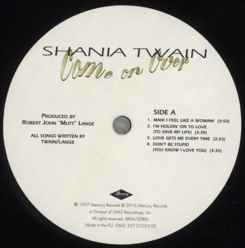 Shania Twain Come On Over 2-LP vinyl record set (Double LP Album) UK SIA2LCO857355