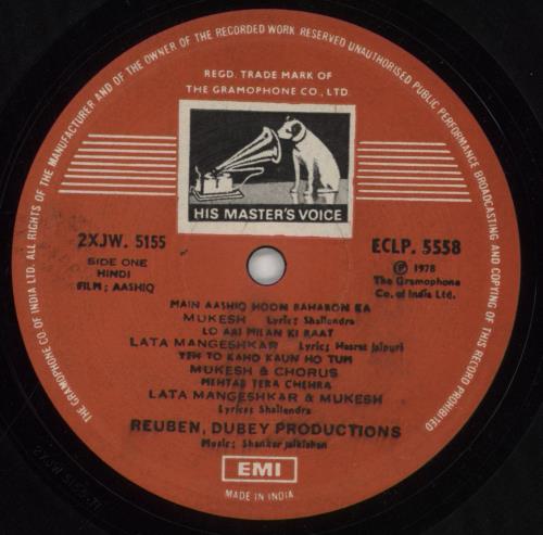 Shankar-Jaikishan Aashiq vinyl LP album (LP record) Indian 4IJLPAA849851