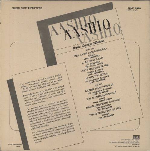 Shankar-Jaikishan Aashiq vinyl LP album (LP record) Indian 4IJLPAA849851