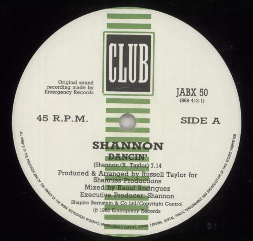 Shannon (80s) Dancin' 12" vinyl single (12 inch record / Maxi-single) UK SNN12DA372649