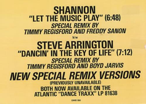 Shannon (80s) Let The Music Play 12" vinyl single (12 inch record / Maxi-single) US SNN12LE185024
