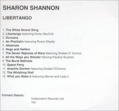 Sharon Shannon Libertango CD-R acetate UK S.NCRLI426328
