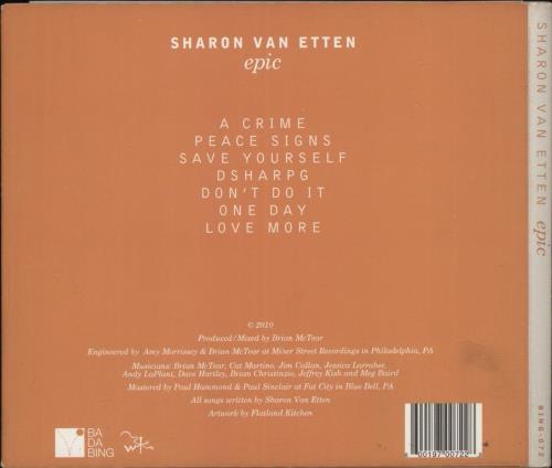 Sharon Van Etten Epic CD album (CDLP) US XJACDEP866893