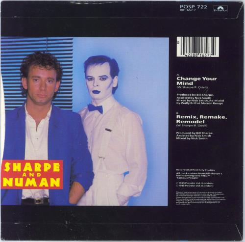 Sharpe & Numan Change Your Mind - Autographed 7" vinyl single (7 inch record / 45) UK 3IC07CH795280
