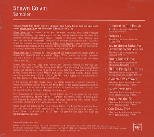 Shawn Colvin Sampler CD album (CDLP) US SCLCDSA334134