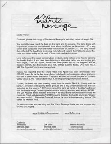 She Wants Revenge She Wants Revenge media press pack US WNVPPSH379143