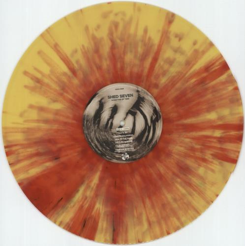 Shed Seven A Matter Of Time - Yellow and Red Splatter Vinyl - Autographed vinyl LP album (LP record) UK S-SLPAM875085