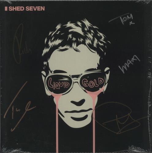 Shed Seven Liquid Gold - Green Vinyl + Autographed Sleeve 2-LP vinyl record set (Double LP Album) UK S-S2LLI875102