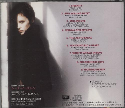 Sheena Easton No Sound But A Heart CD album (CDLP) Japanese EASCDNO76371