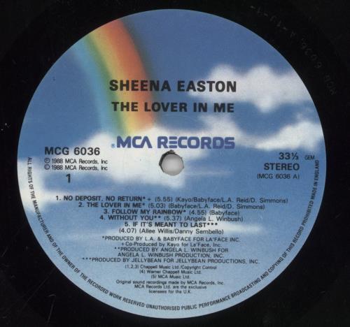 Sheena Easton The Lover In Me vinyl LP album (LP record) UK EASLPTH102852