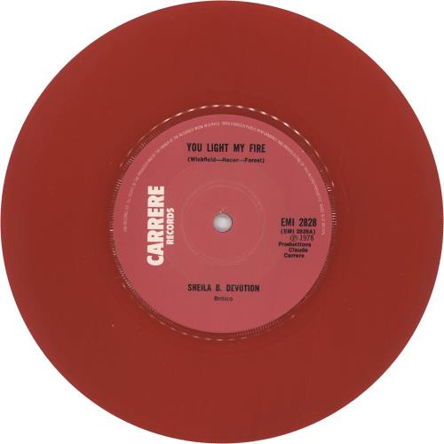 Sheila & B Devotion You Light My Fire - Red Vinyl + p/s 7" vinyl single (7 inch record / 45) UK SH807YO418132
