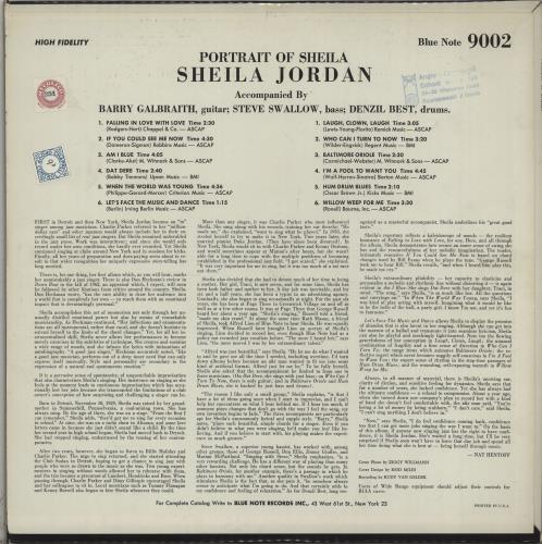 Sheila Jordan Portrait Of Sheila - 1st - NY vinyl LP album (LP record) US X63LPPO668670