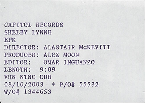 Shelby Lynne Electronic Press Kit video (VHS or PAL or NTSC) US YLYVIEL259221
