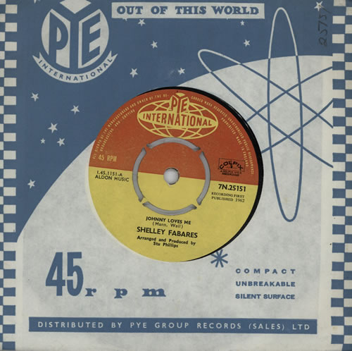 Shelley Fabares Johnny Loves Me 7" vinyl single (7 inch record / 45) UK FBR07JO572609