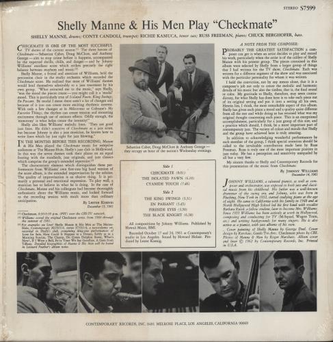 Shelly Manne Checkmate vinyl LP album (LP record) US MNNLPCH566071