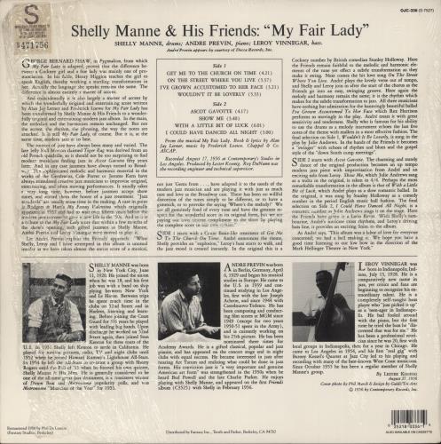 Shelly Manne Modern Jazz Performances Of Songs From My Fair Lady vinyl LP album (LP record) US MNNLPMO875835