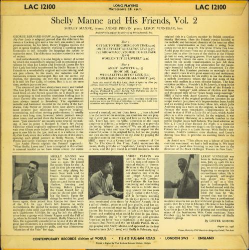 Shelly Manne My Fair Lady - Shelly Manne & His Friends Vol. 2 - EX vinyl LP album (LP record) UK MNNLPMY776490