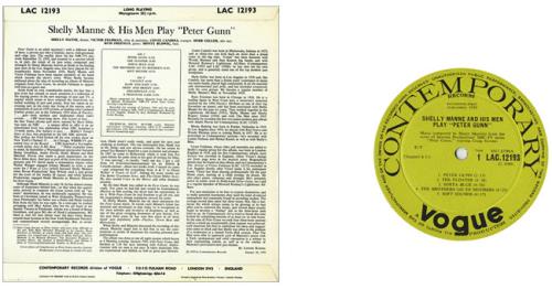 Shelly Manne Peter Gunn vinyl LP album (LP record) UK MNNLPPE474918