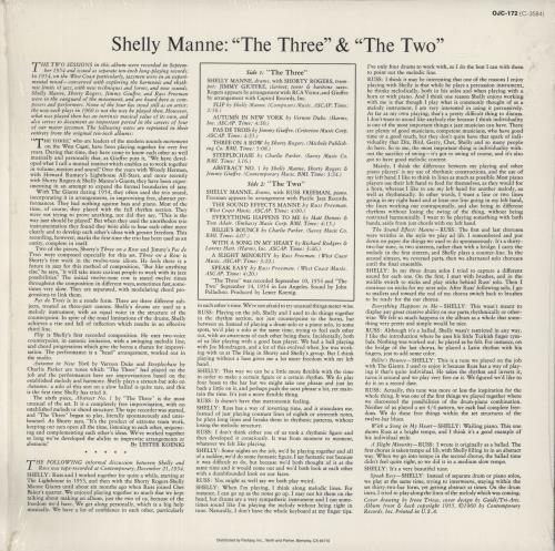 Shelly Manne 'The Three' & 'The Two' vinyl LP album (LP record) US MNNLPTH875606