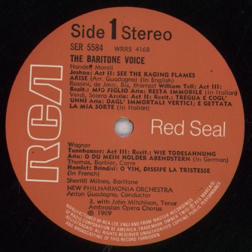 Sherrill Milnes The Baritone Voice vinyl LP album (LP record) UK 72QLPTH845382