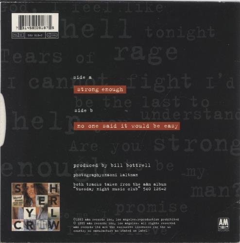 Sheryl Crow Strong Enough 7" vinyl single (7 inch record / 45) UK SCW07ST46765
