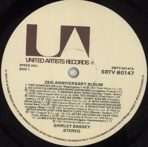 Shirley Bassey 25th Anniversary Album 2-LP vinyl record set (Double LP Album) UK SHB2LTH242075