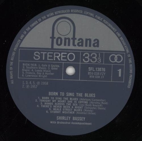 Shirley Bassey Born To Sing The Blues vinyl LP album (LP record) UK SHBLPBO778610