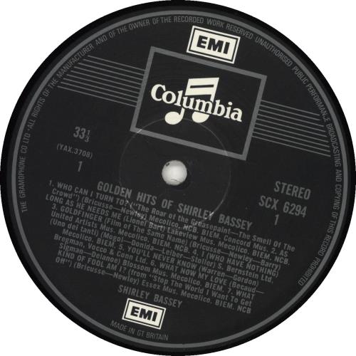 Shirley Bassey Golden Hits Of - 1st vinyl LP album (LP record) UK SHBLPGO690408