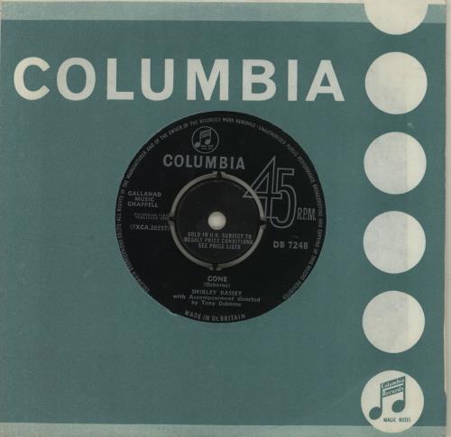 Shirley Bassey Gone 7" vinyl single (7 inch record / 45) UK SHB07GO685506