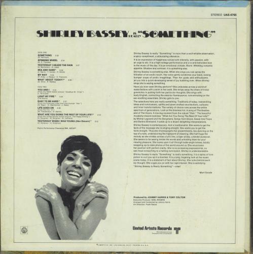 Shirley Bassey Is Really "Something" vinyl LP album (LP record) US SHBLPIS788606