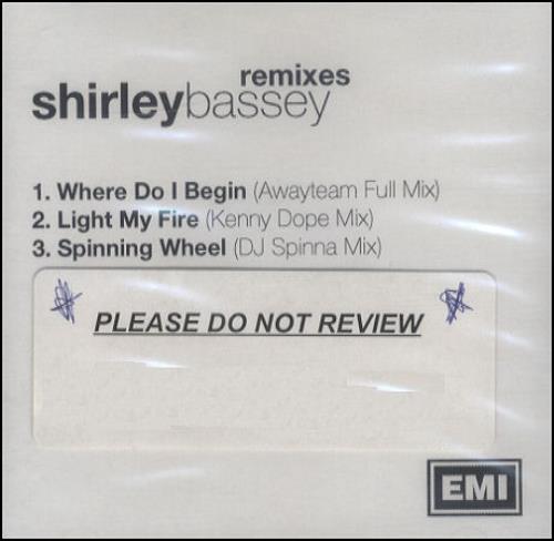 Shirley Bassey Remixes CD-R acetate UK SHBCRRE168645