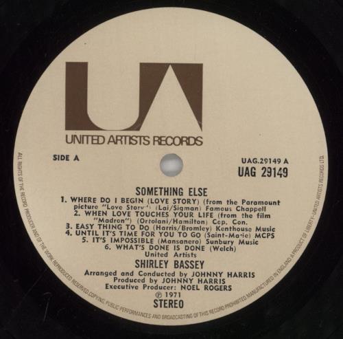 Shirley Bassey Something Else vinyl LP album (LP record) UK SHBLPSO233304