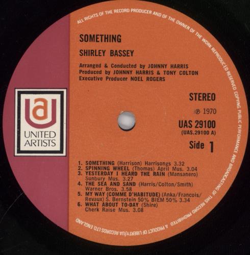 Shirley Bassey Something vinyl LP album (LP record) UK SHBLPSO890714