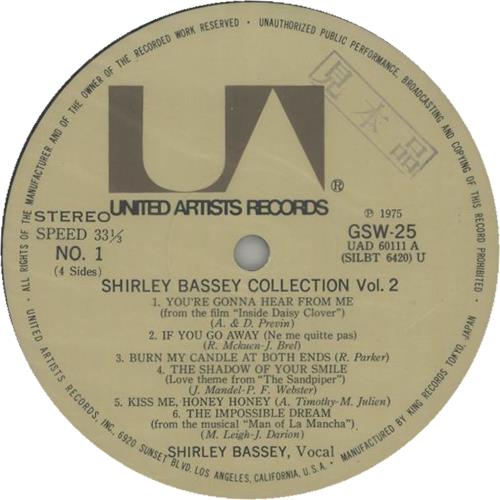 Shirley Bassey The Shirley Bassey Collection Vol. II - Promo Sample + Obi 2-LP vinyl record set (Double LP Album) Japanese SHB2LTH644055