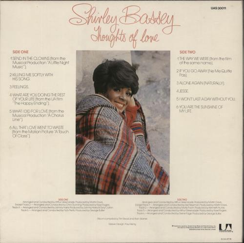 Shirley Bassey Thoughts Of Love vinyl LP album (LP record) UK SHBLPTH382292