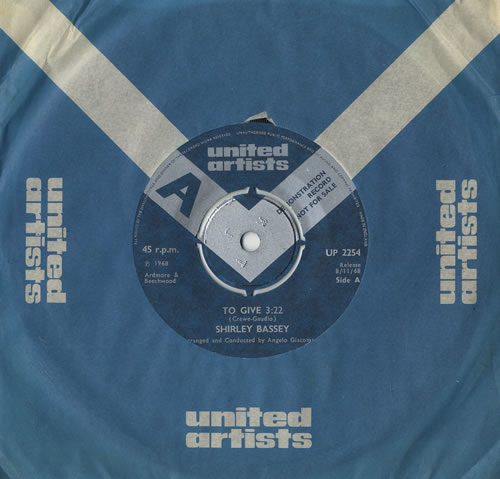 Shirley Bassey To Give 7" vinyl single (7 inch record / 45) UK SHB07TO467987