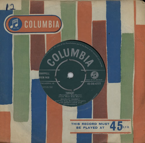 Shirley Bassey Tonight 7" vinyl single (7 inch record / 45) UK SHB07TO572711