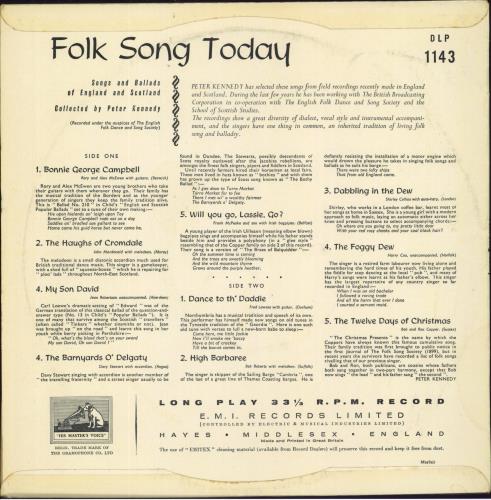 Shirley Collins Folk Song Today 10" vinyl single (10 inch record) UK SYI10FO806873