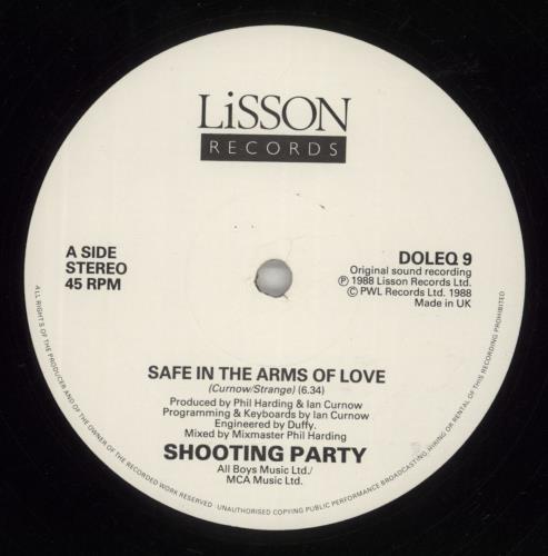 Shooting Party Safe In The Arms Of Love 12" vinyl single (12 inch record / Maxi-single) UK OOP12SA52667