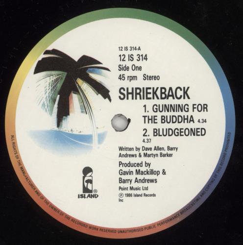 Shriekback Gunning For The Buddha 12" vinyl single (12 inch record / Maxi-single) UK SRK12GU877369