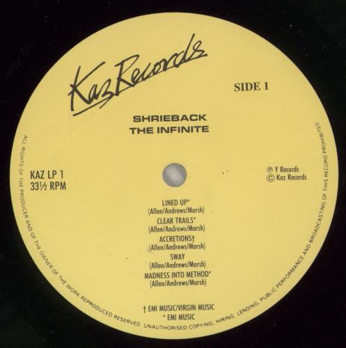 Shriekback The Infinite vinyl LP album (LP record) UK SRKLPTH453527