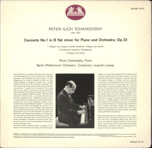 Shura Cherkassky Tchaikovsky: Concerto No. 1 in B Flat Minor For Piano And Orchestra, Op.23 vinyl LP album (LP record) German X82LPTC707425