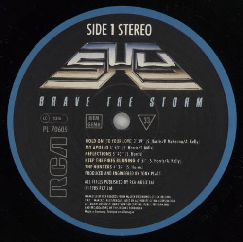 Shy Brave The Storm vinyl LP album (LP record) German S.HLPBR400947