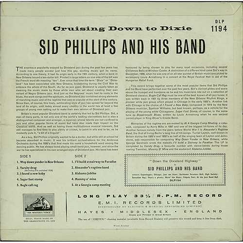 Sid Phillips Cruising Down To Dixie 10" vinyl single (10 inch record) UK SQP10CR408885